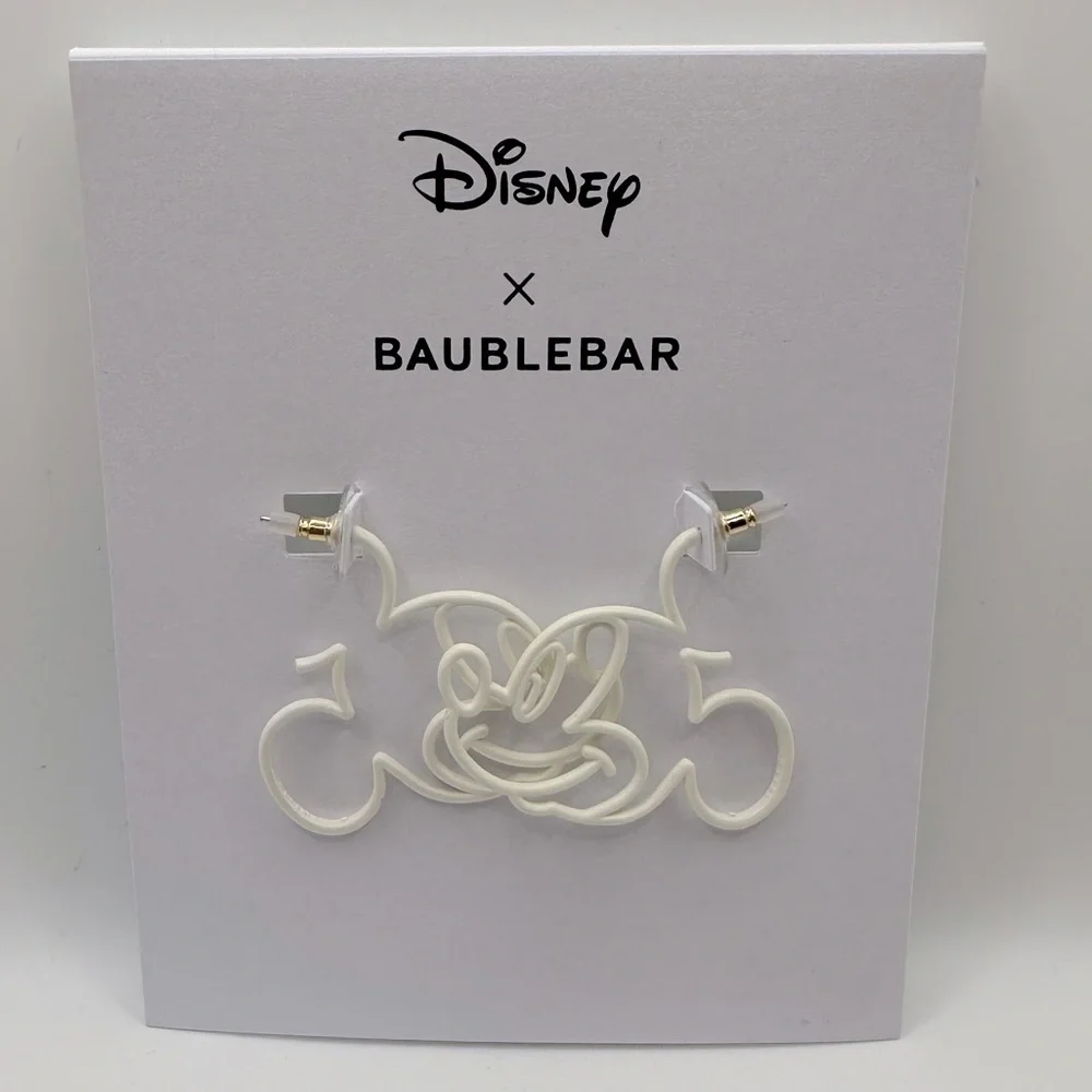 BaubleBar x Disney glow in dark Mickey earrings NWT